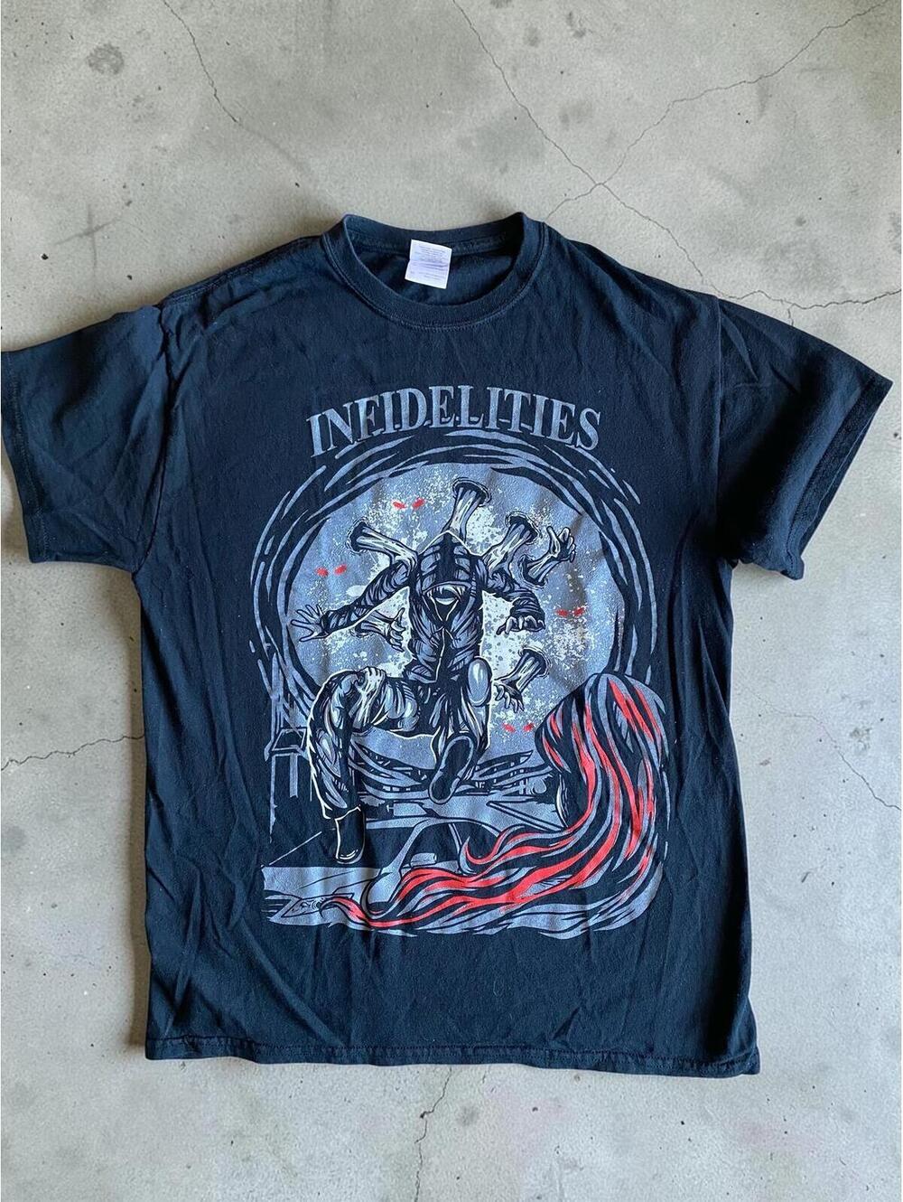 Indie Merch Unisex Tee M Regular Fit Black Cotton Crew Neck Rock Band Y2K - Picture 1 of 5
